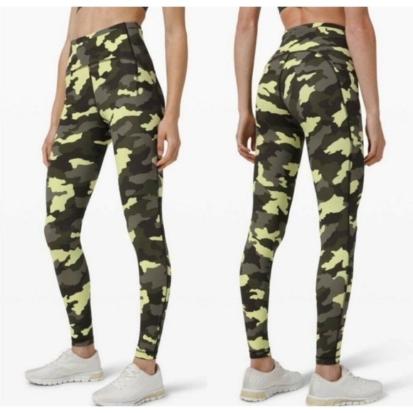 lululemon athletica Pants - Lululemon Swift Speed HR Tight 28" Womens Size 2 Heritage 365 Green Camo EUC